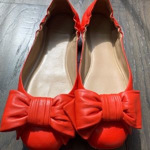 Tory Burch Leather Bow Ballet Flats